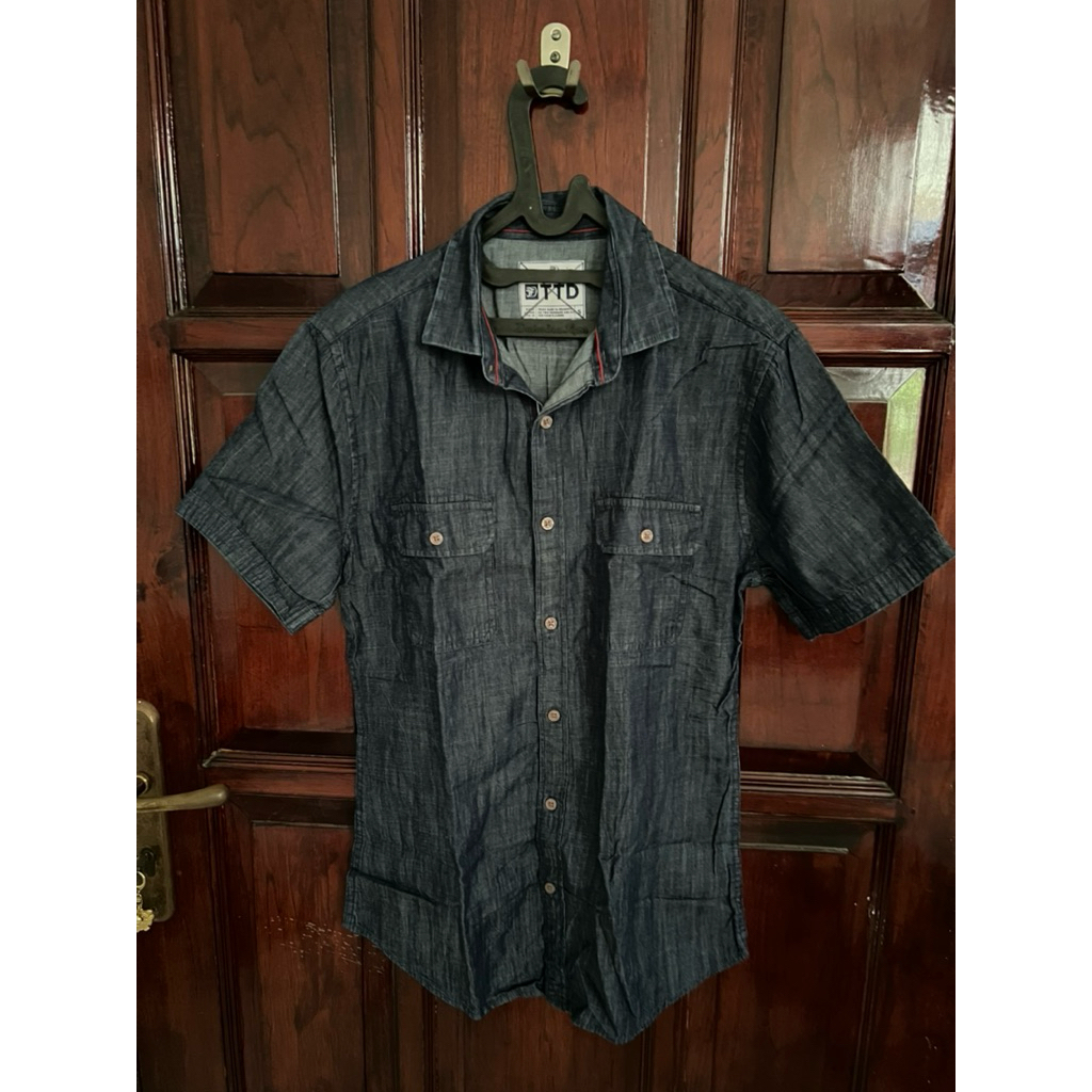 NEW Tom Tailor Denim Shirt Brand Branded Ori Original Kemeja Lengan Pendek Pria Cowok Baju Murah Bar