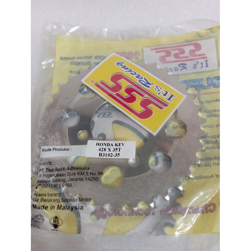 Gir SSS Honda Kev 428 35 Gear belakang Supra Original SSS Racing