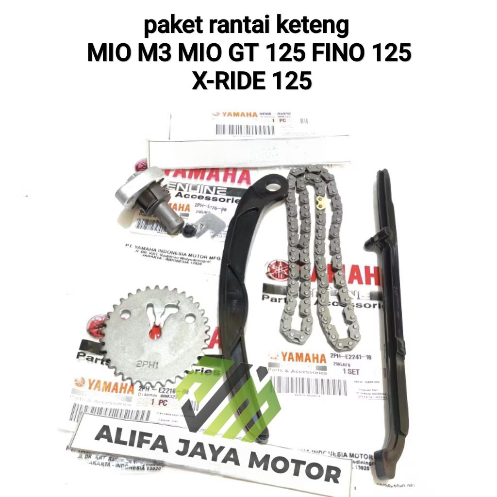 RANTAI KETENG + GIGI SENTRIK + TONJOKAN KETENG + KARET TENSIONER MIO M3 MIO GT 125 FINO 125 X-RIDE 1