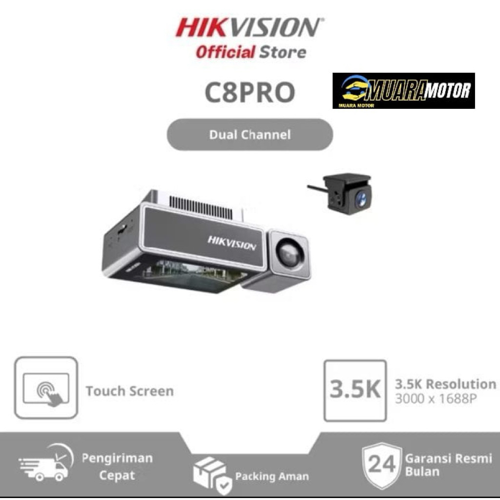 HIKVISION DASHCAM C8 PRO ( kamera depan belakang )