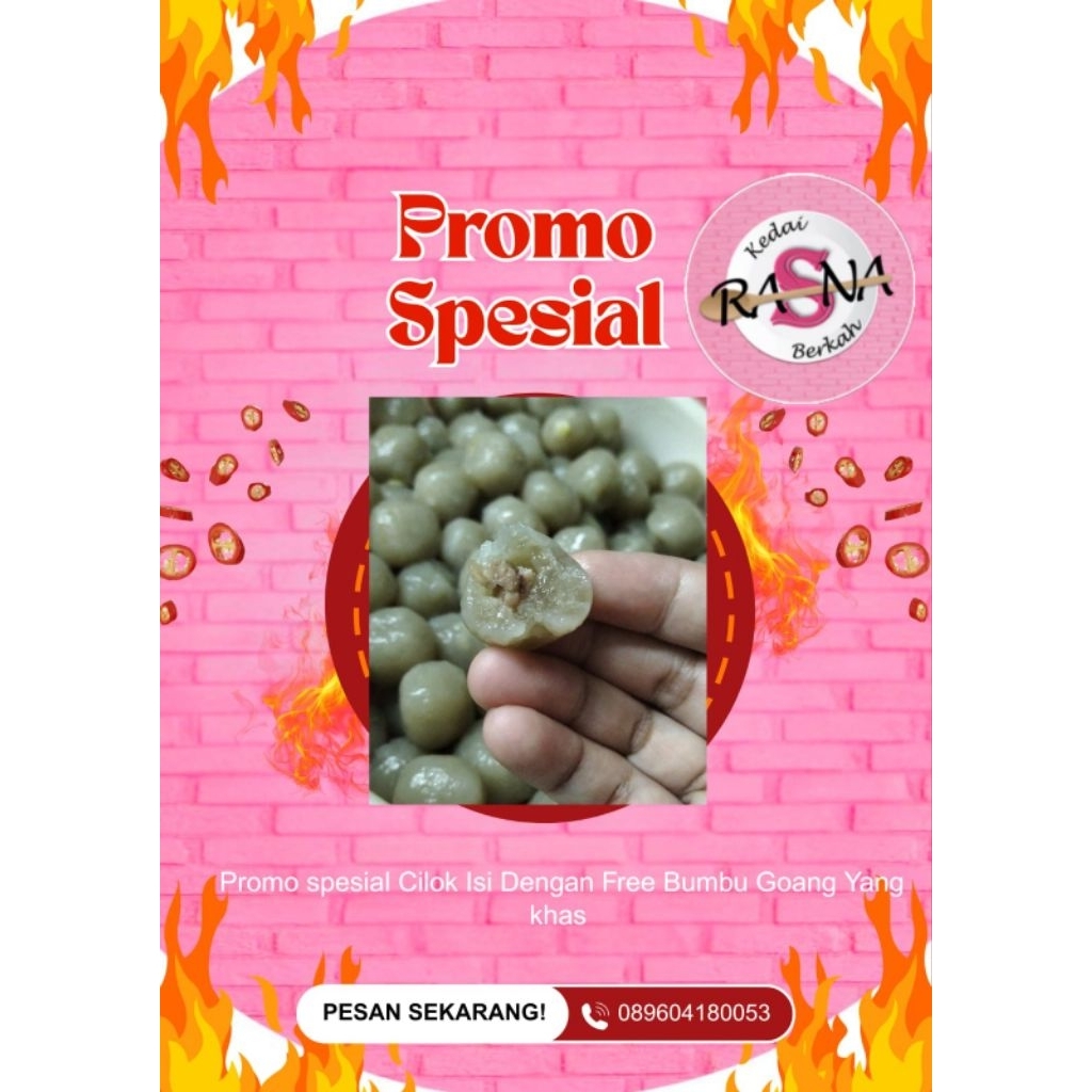 Cilok isi Dengan Tetelan kualitas terbaik plus bumbu rempah pilihan bumbu goang yang khas