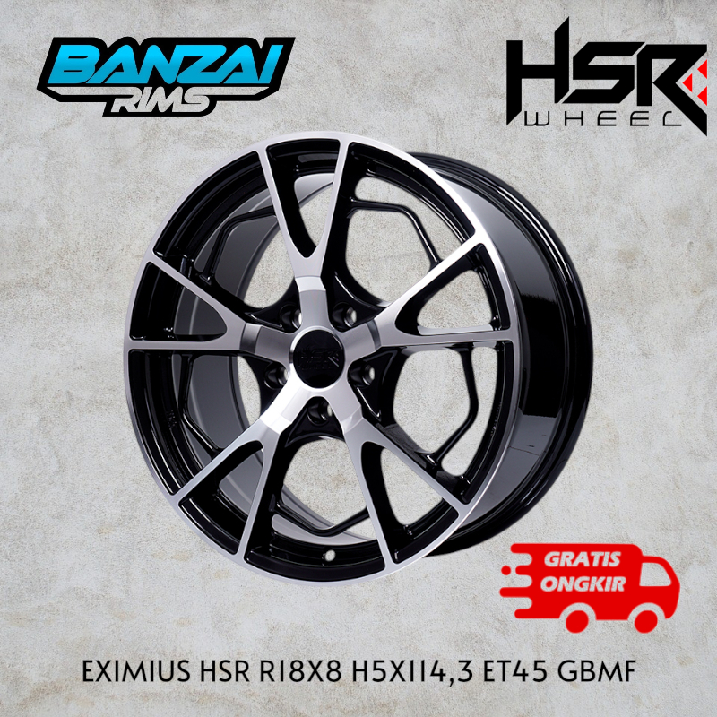 PROMO VELG HSR EXIMIUS R18X8 PCD 5X114,3 ET45 /velg hsr super sale ring 18