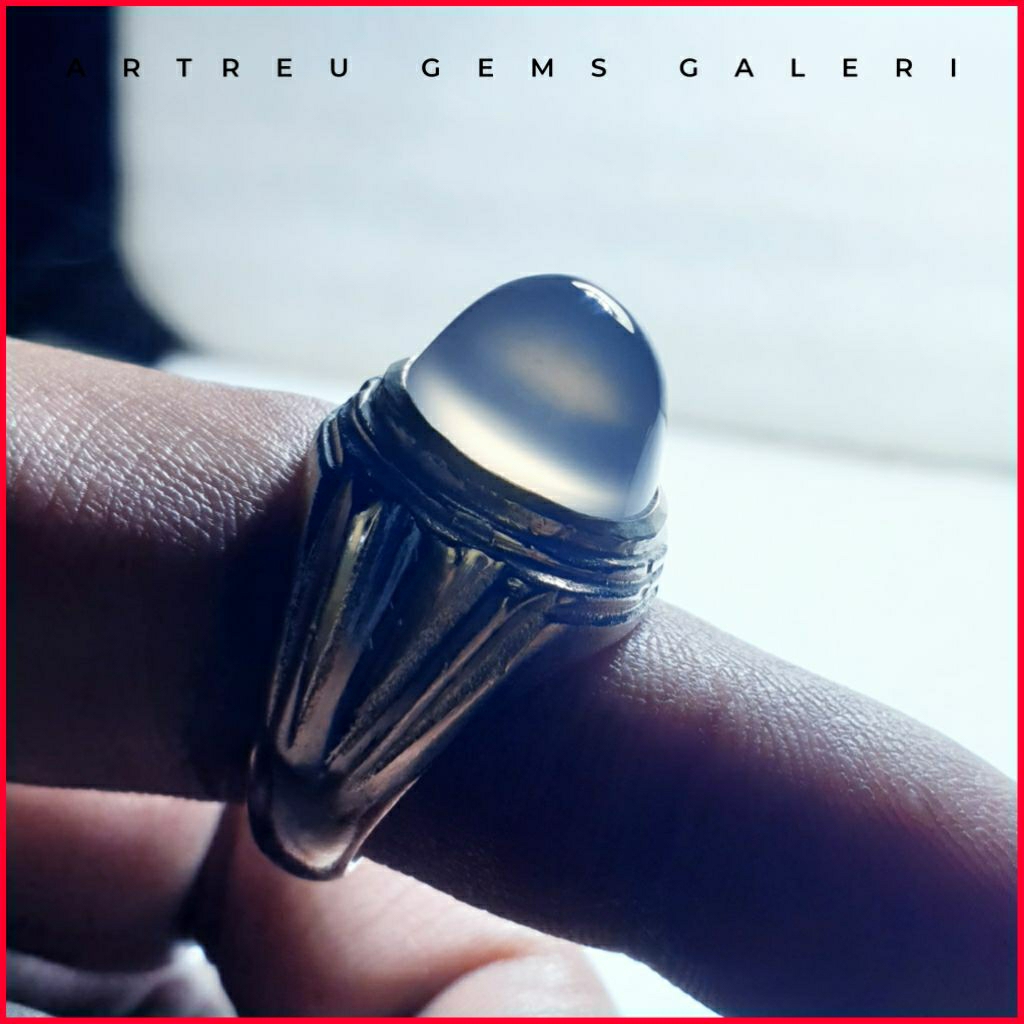 Batu Anggur Way Kanan - Grey | COD Bisa | Cincin Batu Akik Ring 5 - 10