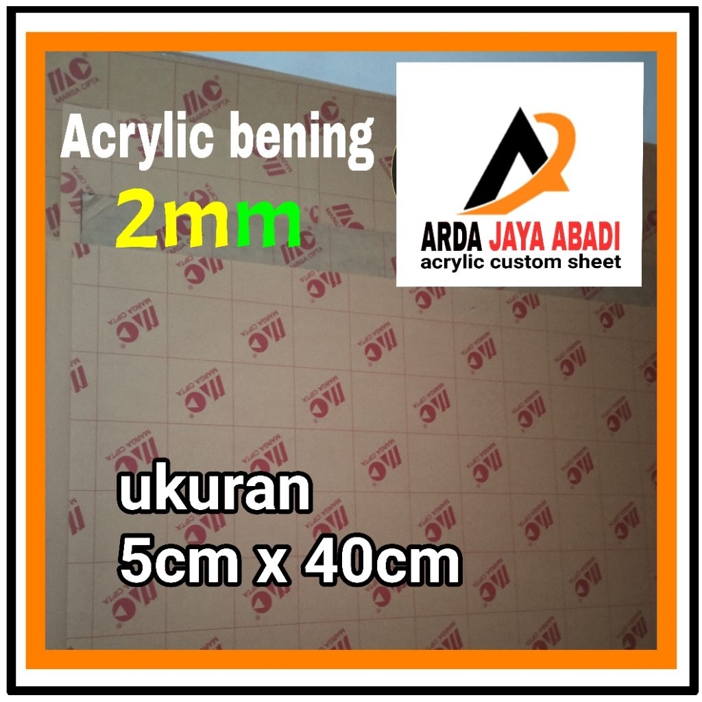 akrilik 2mm bening 5 x 40 akrilik lembaran marga cipta