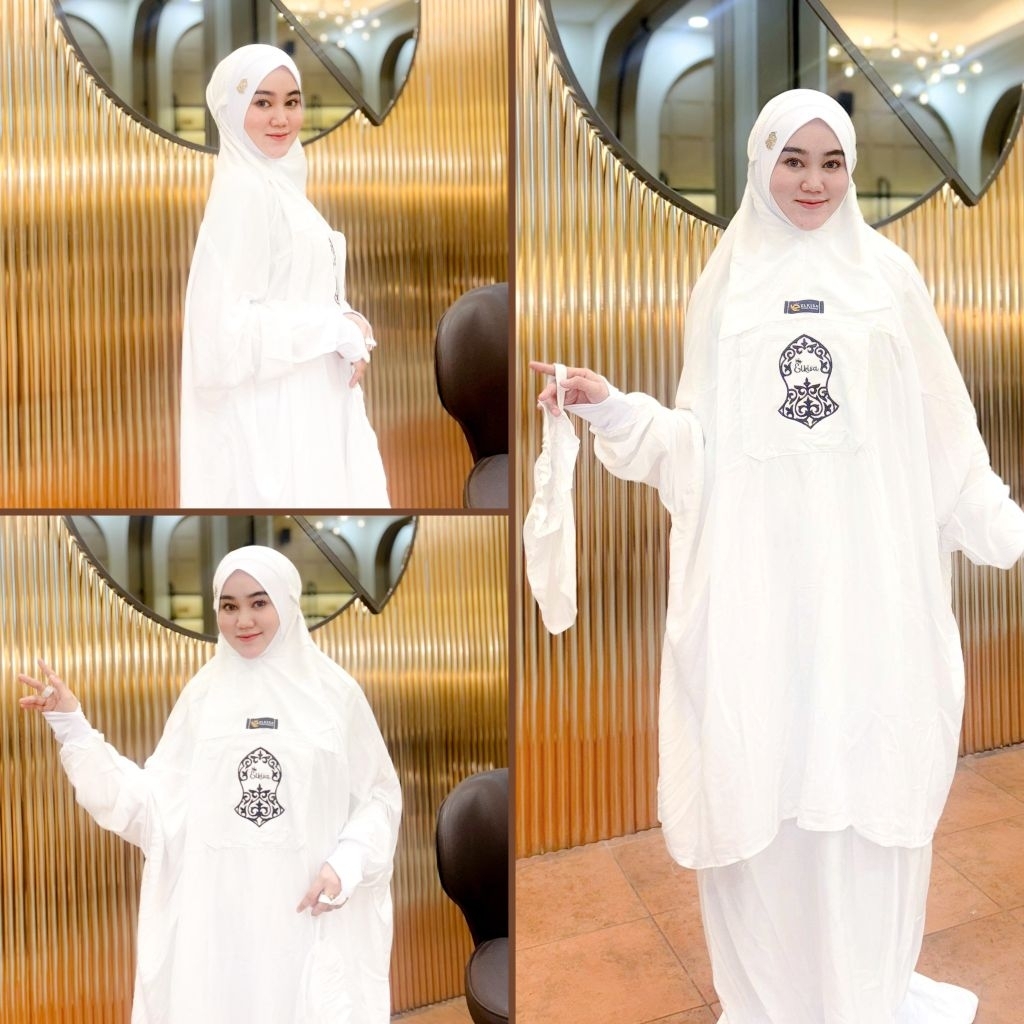 Mukena Yumna by elkisa/mukena Malaysia/mukena atas bawah berlengan/mukena Atas Bawah Terompah Elkisa