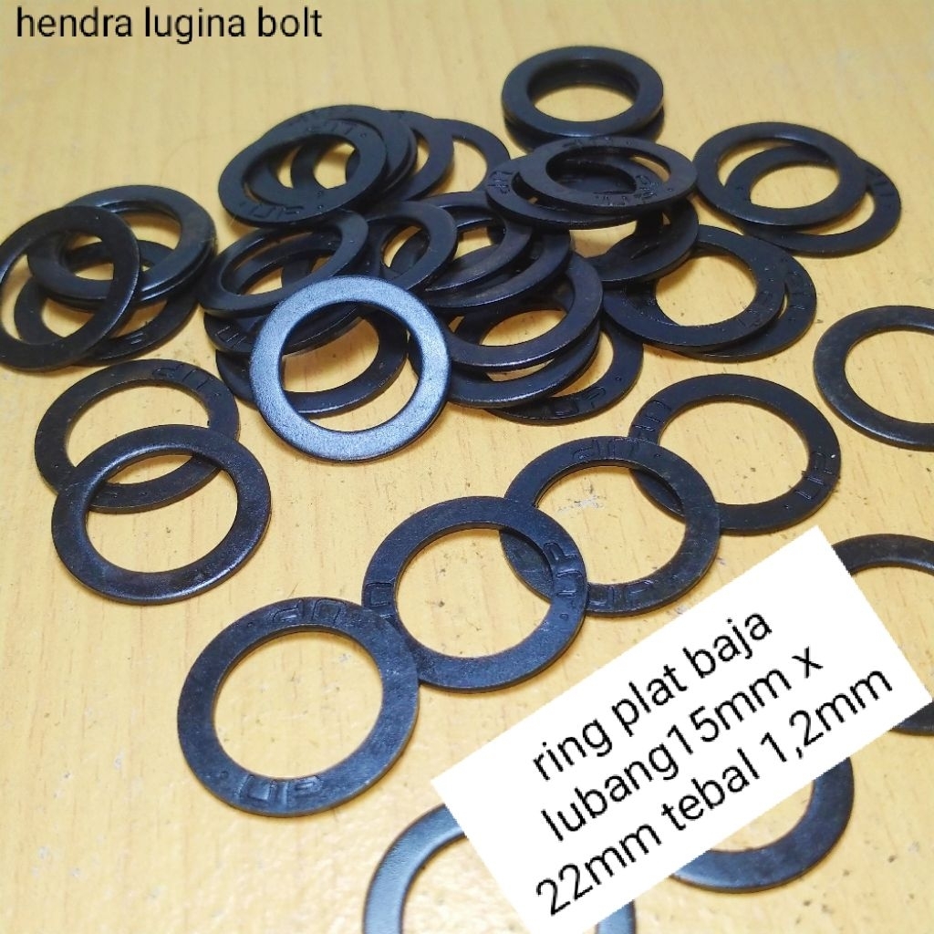 ring plat baja 15x22x1,2mm ring tipis baja washer plat universal isi 10 pcs