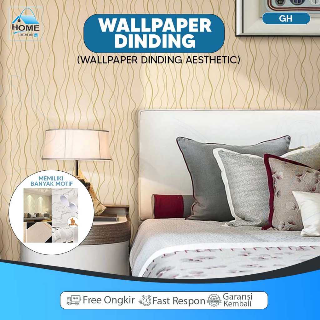 Premium Wallpaper Dinding Motif Batik Bunga Silver Elegan Mewah 8m X 45cm Wall Stiker Gh196