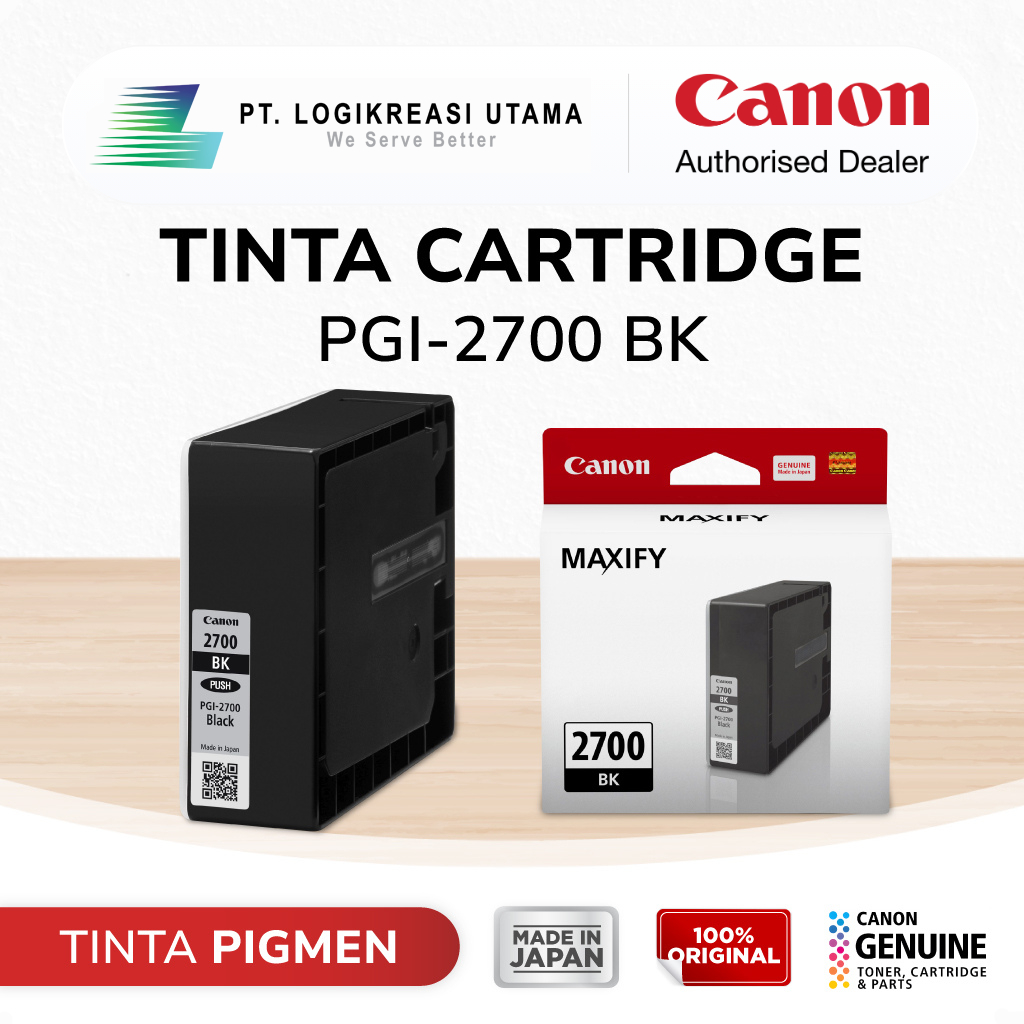 Canon PGI 2700 Black Tinta Original - Tinta Canon MAXIFY iB4170 MB5170 MB5470 - Tinta Cartridge Katr