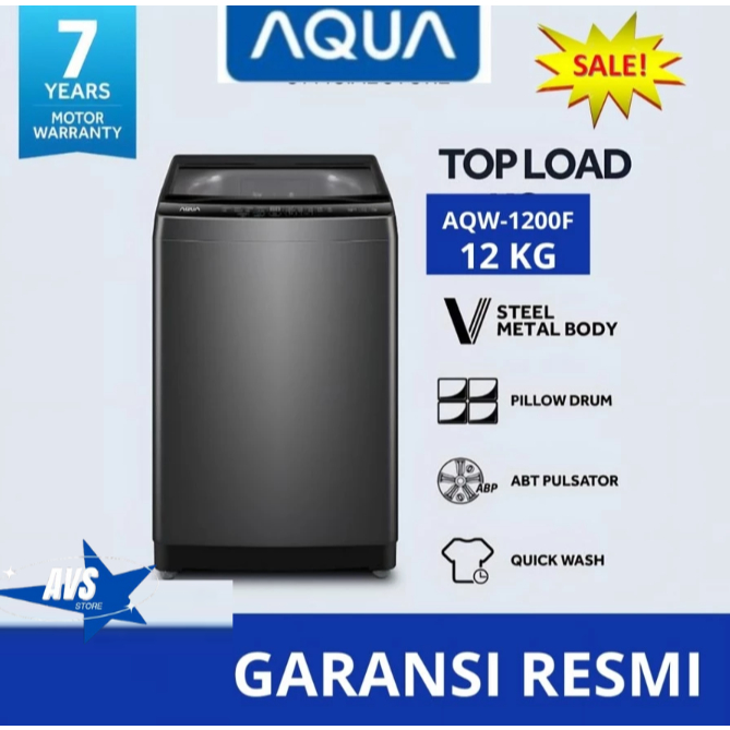 AQUA MESIN CUCI TOP LOADING 1 TABUNG 12KG AQW 1200F