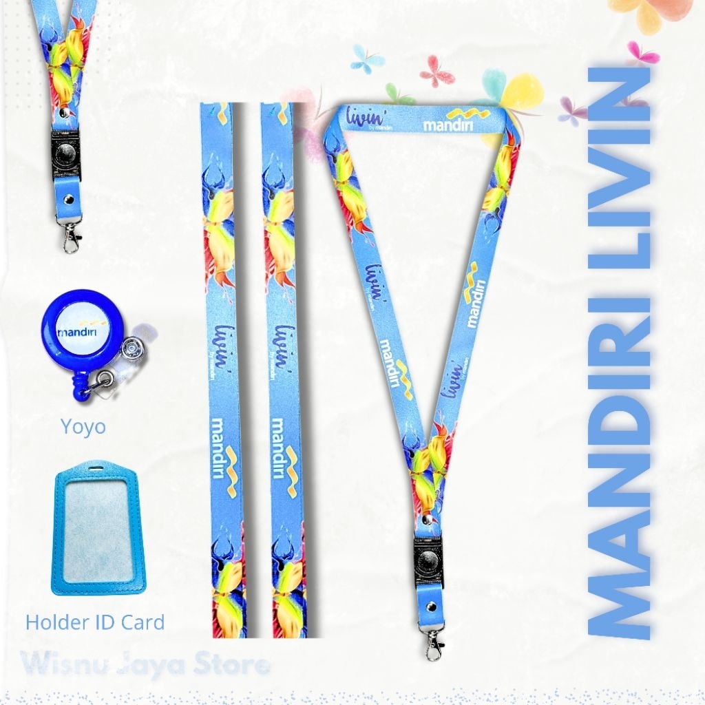 Lanyard Tali ID Card MANDIRI LIVIN | Lanyard LIVIN BT MANDIRI | Tali ID Card LIVIN BY MANDIRI | Lany