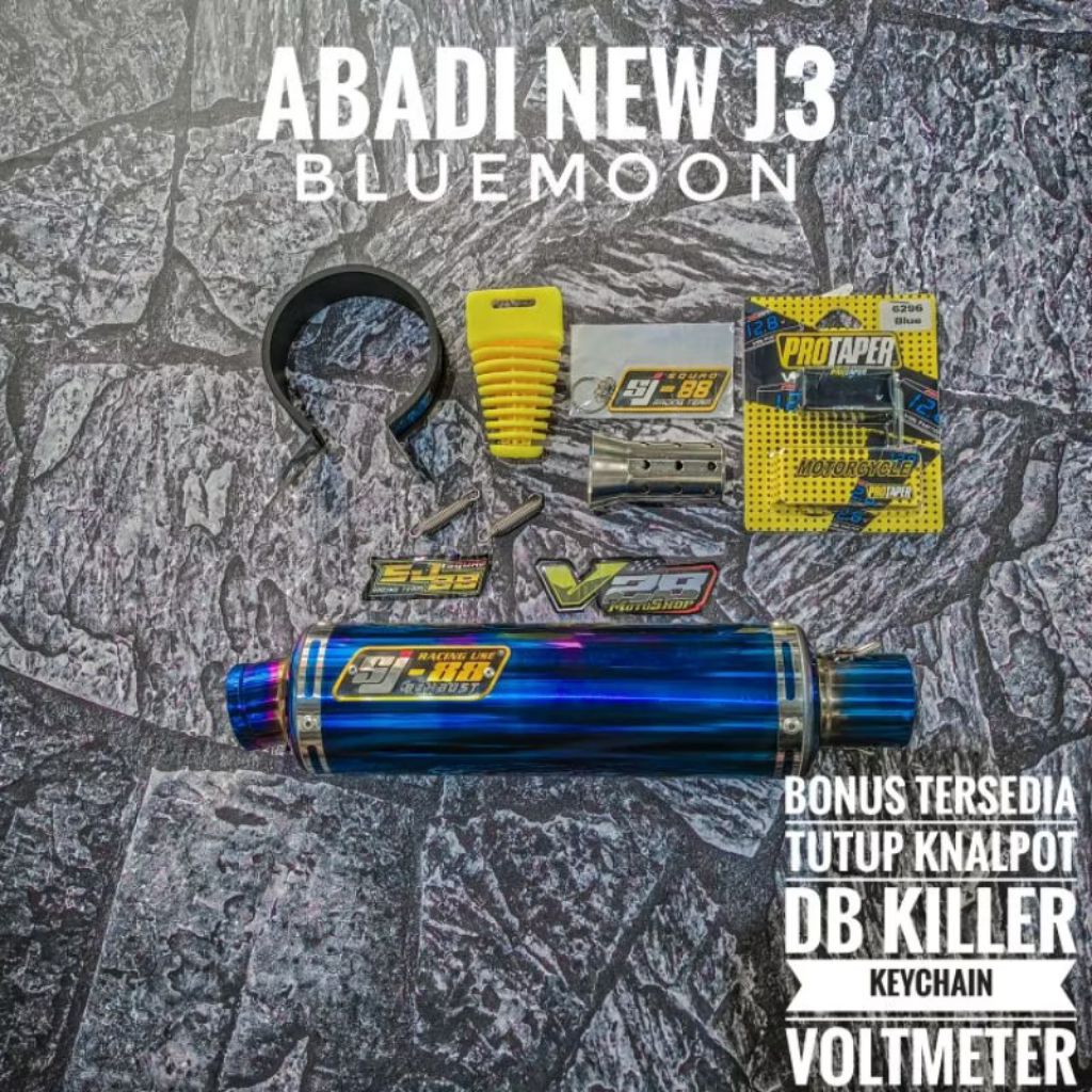 Silincer SJ-88 Abadi New J3 Blue Violet Silinser Original SJ88 Racing Exhaust Slinser Selenser Slens