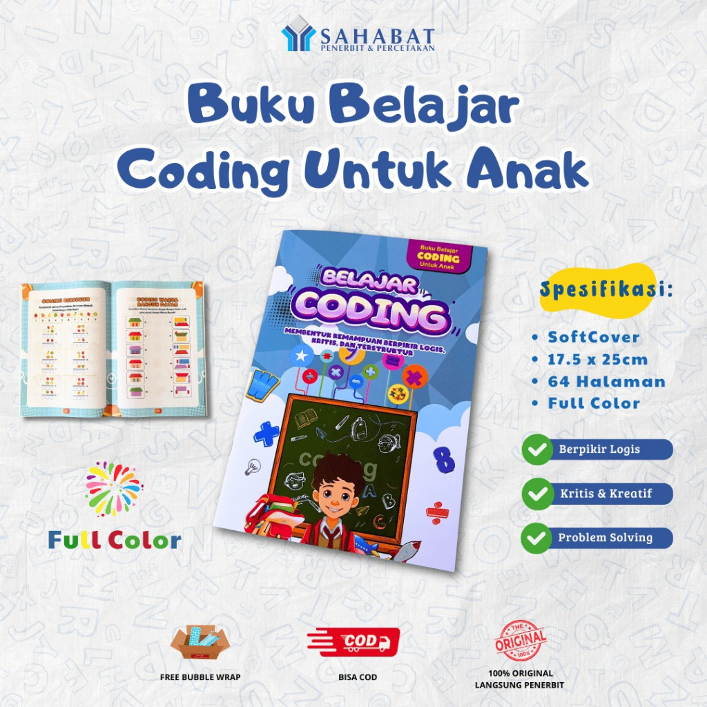 Buku Belajar Coding Untuk Anak - Buku Anak - Soft Cover - Full Color