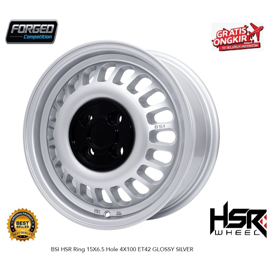 VELG MOBIL HSR BSI R15 PCD 4X100 UNTUK JAZZ COROLLA AGYA TIMOR DLL
