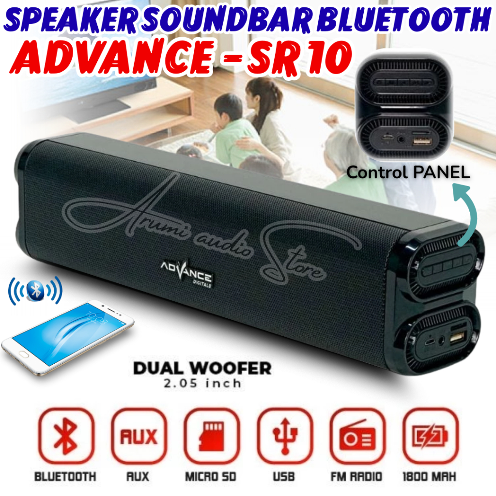 Speaker Bluetooth Soundbar Full Bass TV, Laptop, Komputer, HP SOUNDBAR ADVANCE SR-10 | SPEAKER SOUND
