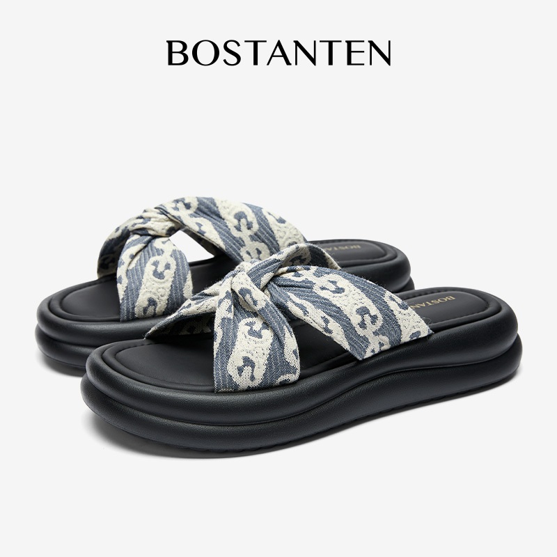 BOSTANTEN Sandal Selop Wanita Wedges Platform Terbaru Kekinian EVA Sendal Jelly Wanita Elegan Tebal 