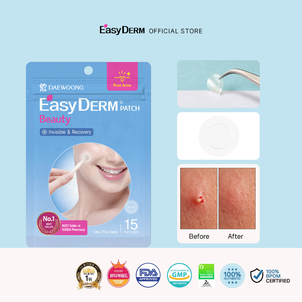 EasyDerm Beauty Patch (15 pcs) - Hydrocolloid Pimple Acne Patch Jerawat Korea BPOM