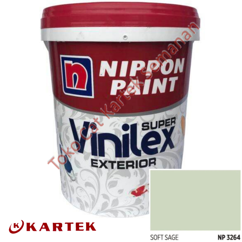 Nippon Paint Vinilex Super Exterior SOFT SAGE NP 3264 Cat Tembok Luar Ruangan Weathershield 5 KG Gal