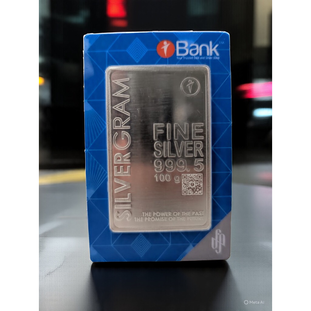 Silvergram ePerak 100 Gram - Perak Batangan Murni 999 Fine Silver 100 Gram
