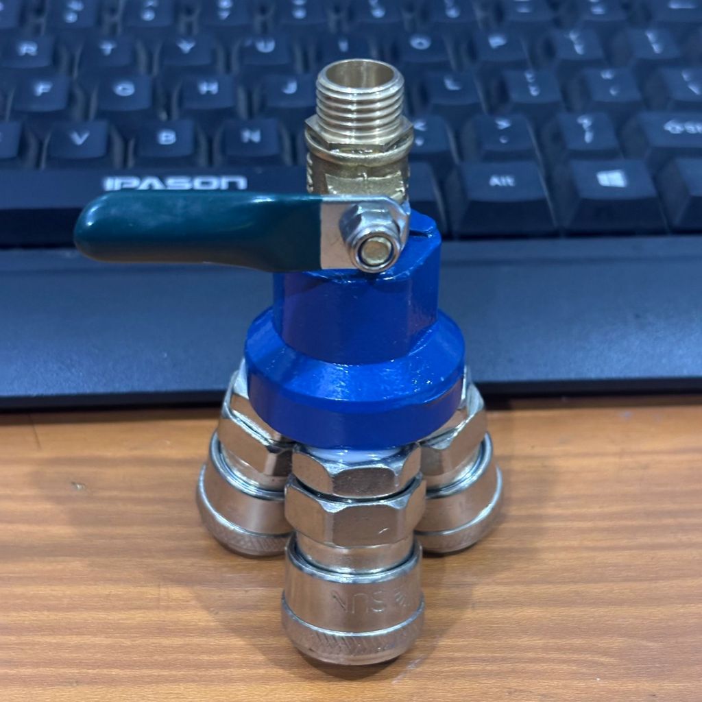 Kran Angin Kompresor Kuningan 1/4 Inch / Stop Keran Kompresor Bensin Motor Kuningan Coupler Cabang Q