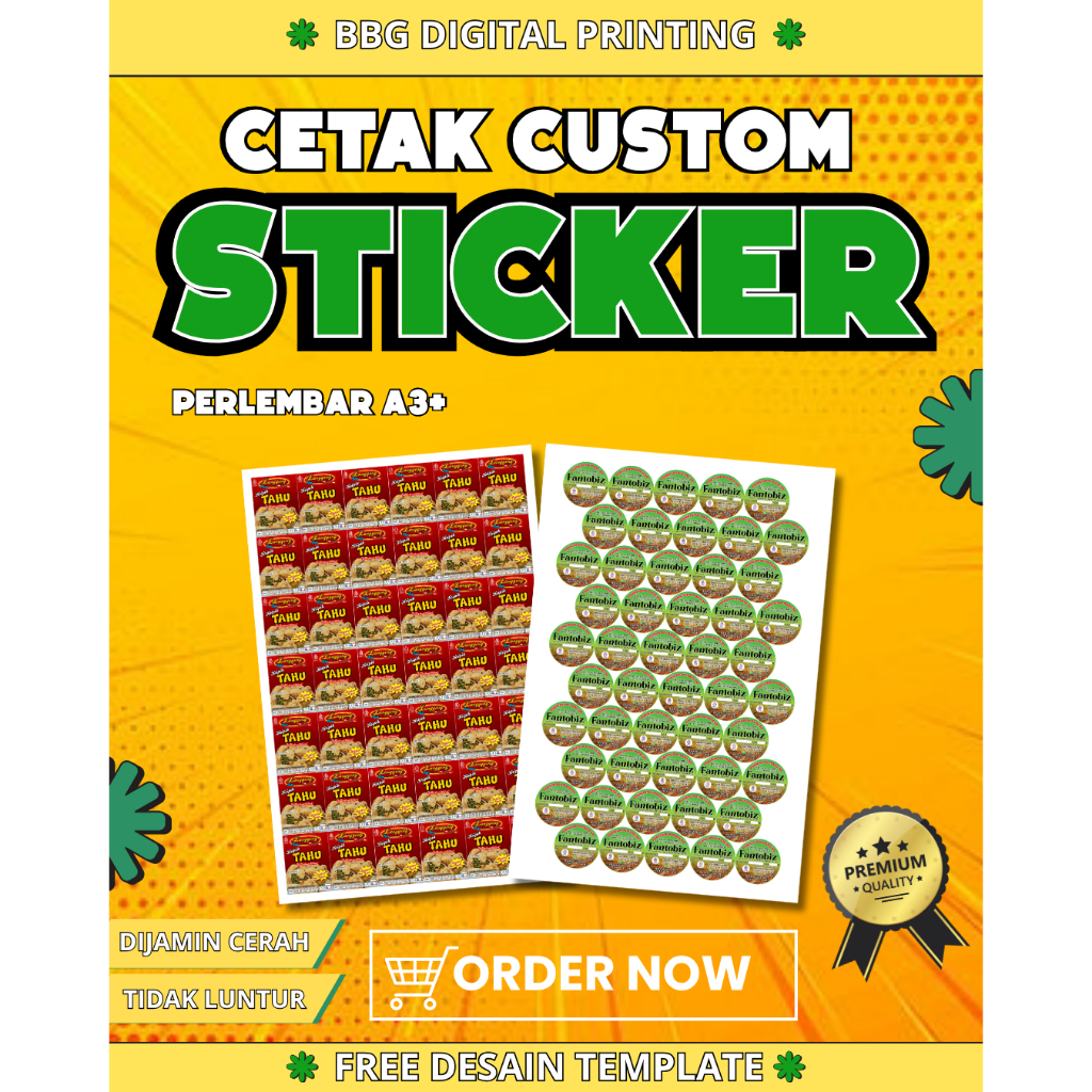 CETAK CUSTOM STICKER BONTAX, VINYL SUSU, VINYL TRANSPARANT