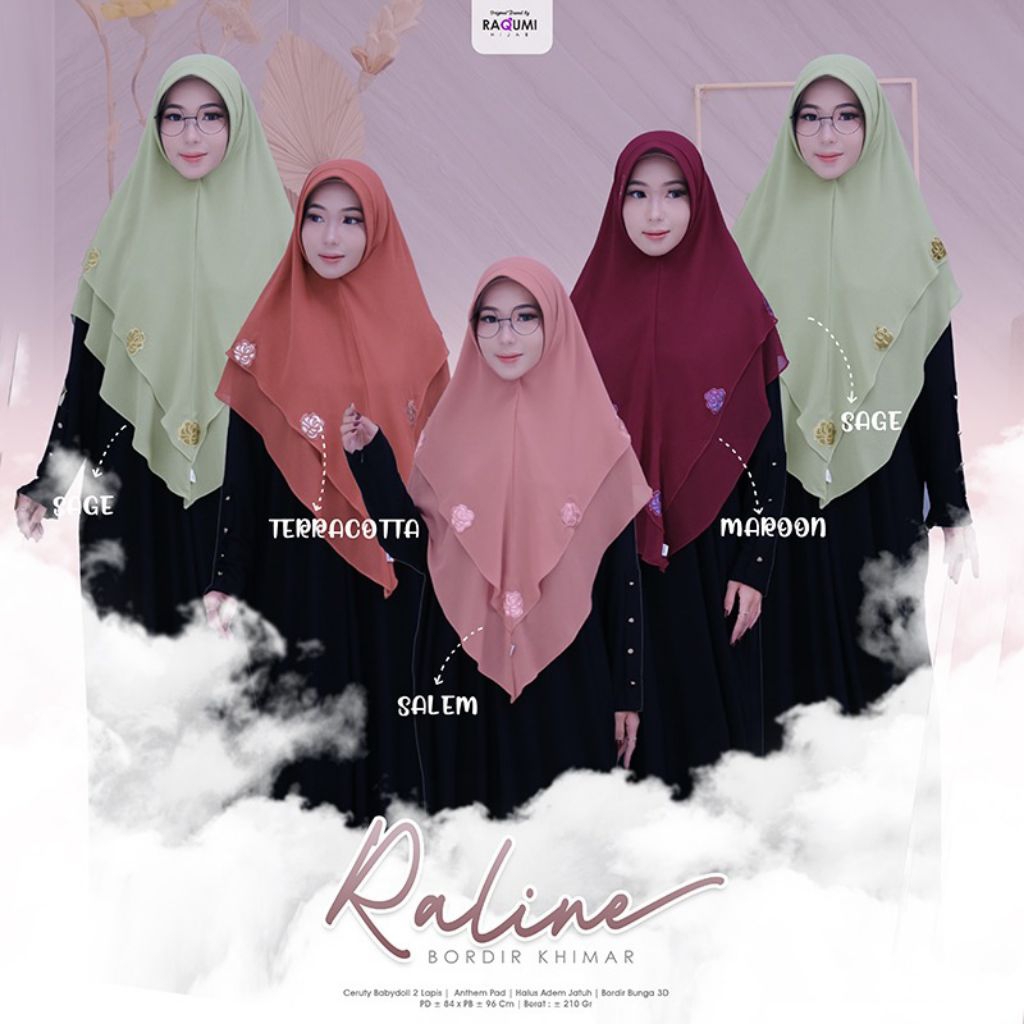 Raline Bordir Khimar By Raqumi