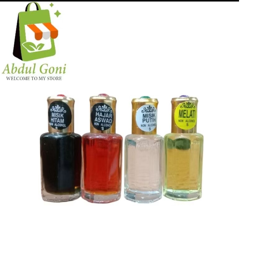 Paket 4 Parfume Misik Hitam Hajar Aswad Misik putih Melati Non Alcohol