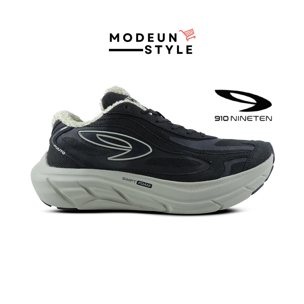 910 FUUTO HERITAGE HITAM BEIGE - Sepatu Lari / Fuuto Heritage Hitam Beige 910 Nineten
