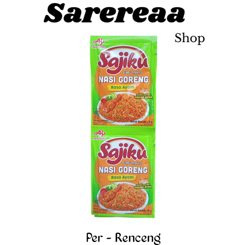 Sajiku Nasi Goreng Rasa Ayam 20g – 1 Renceng (Isi 10 Sachet) | Bumbu Nasi Goreng Praktis