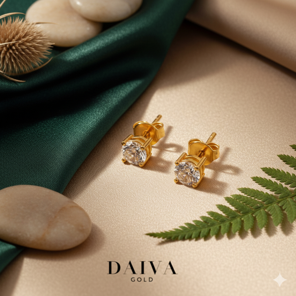 [Best Seller] Anting Emas Asli Gold Stud-M (GS-M) / Anting Tusuk Kadar 700/16K - (DIAMOND LOOK)