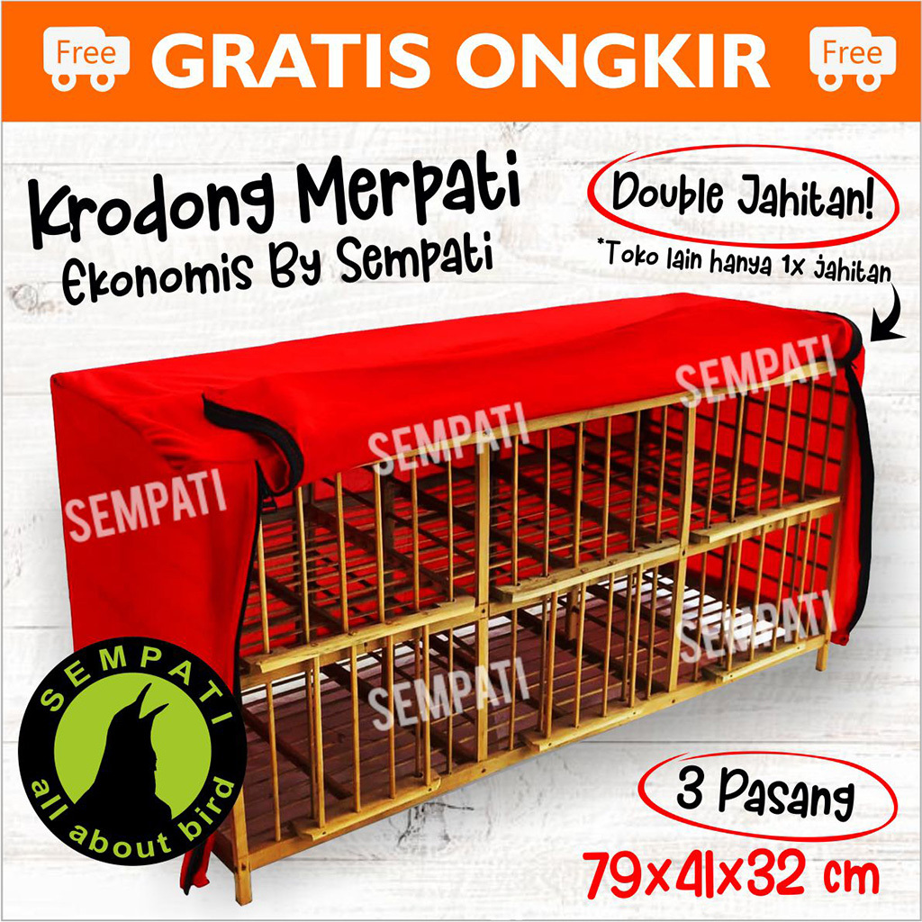 SEMPATI Krodong Kerodong Sangkar Kandang Burung Merpati 3 Pasang Petak 6 Pintu Eco Merek Sempati Kro