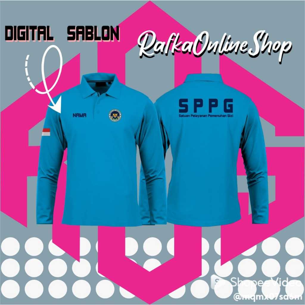 KAOS POLO KERAH T-SHIRT SPPG BGN LENGAN PANJANG BAJU POLO KERAH T-SHIRT SPPG BGN LENGAN PANJANG