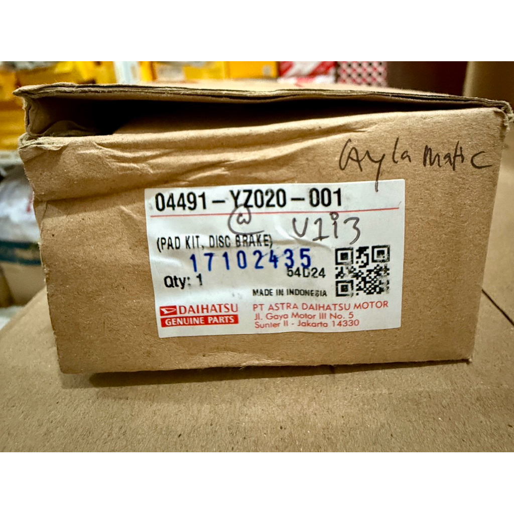 004491-YZ020-001 Kampas Rem Depan (Brake Pad) untuk mobil Daihatsu Ayla dan Toyota Agya (khususnya v