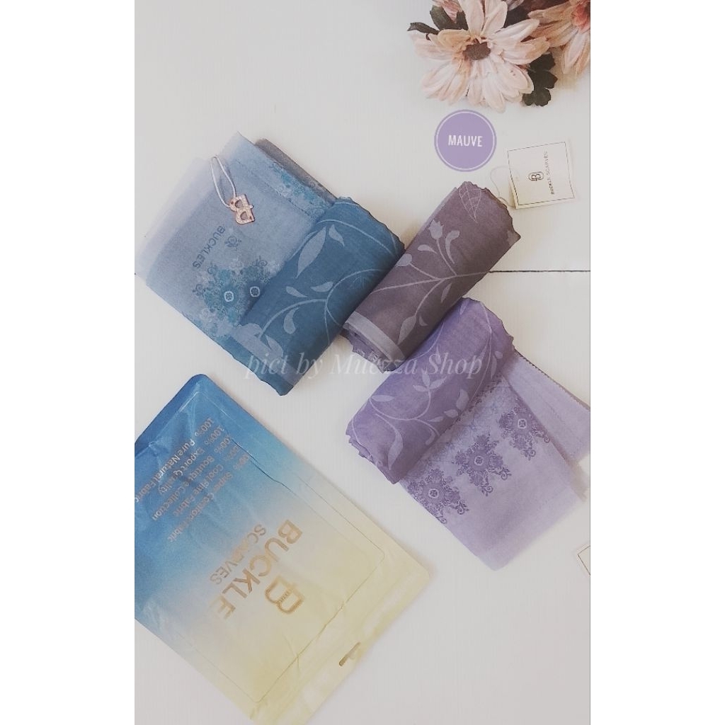 ORIGINAL HIJAB SEGIEMPAT MOTIF BUCKLE SCARVES/MAUVE