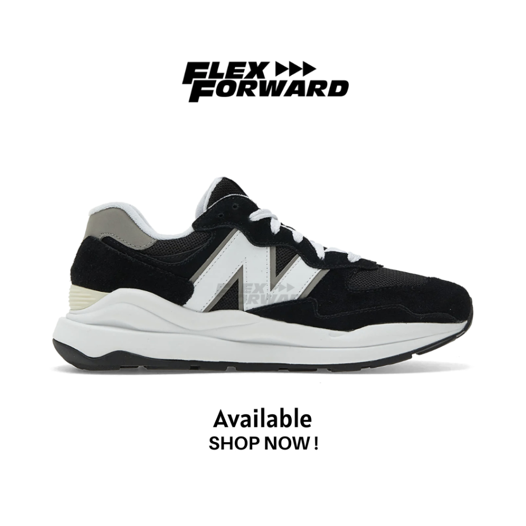 FlexForward. - Sepatu NB 57 40 Black White WhiteBlack Sneakers Authentic