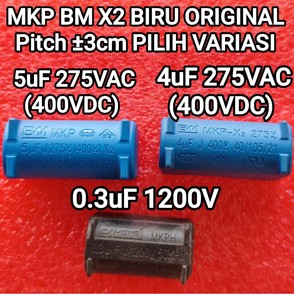 KAPASITOR MKP 4uF 5uF 400V / 0,3uF 1200V untuk Kompor Induksi / PDC dll