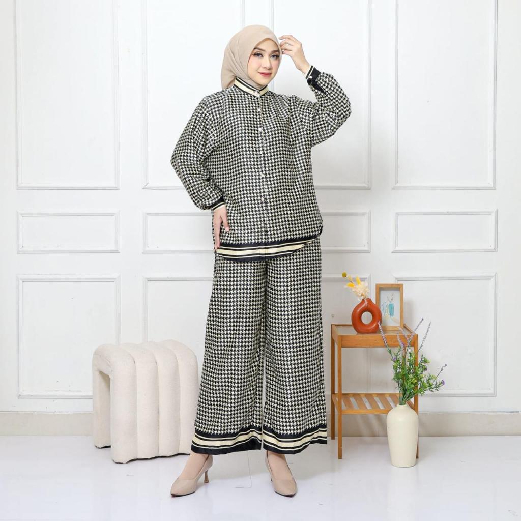 L-3 FASHION, One Set / Setelan celana wanita, Kerah Shanghai bahan Silk ( 3153 )