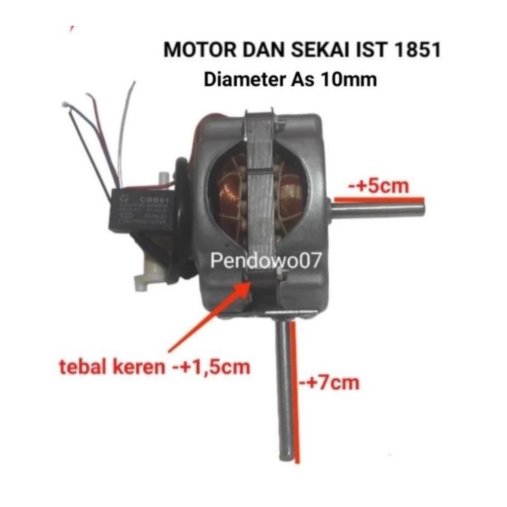 Dinamo kipas angin SEKAI 18 inch as 10mm