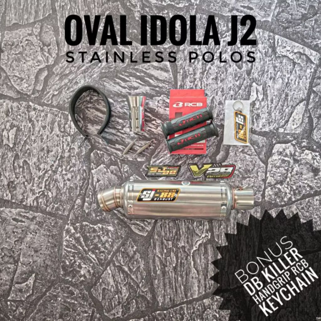 Silincer SJ-88 Oval Idola J2 J3 Stainless Polos Silinser Original SJ88 Racing Exhaust Selenser Slins