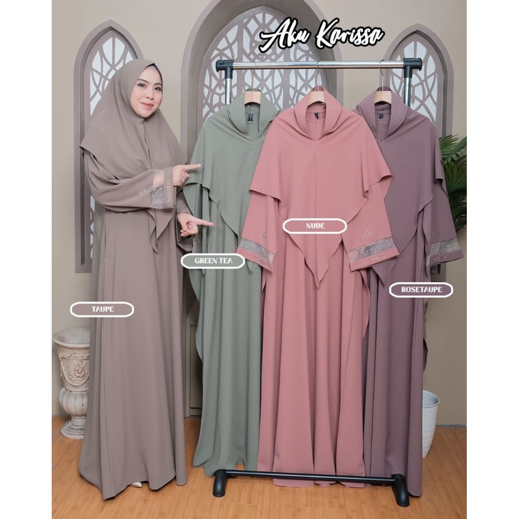 Gamis Set Couple Naurissa Ori Aku Karissa Dress Muslimah Sarimbit Dewasa Dan Anak Tanggung Pasti