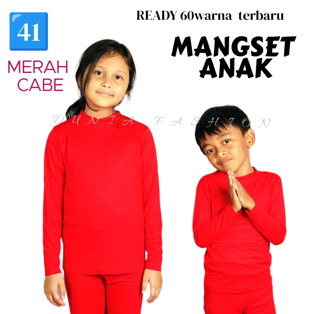manset anak lengan panjang merah cabe 4 bulan-11 tahun