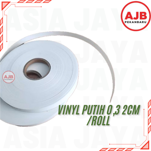 (/ROLL) VYNIL PUTIH 0,3 2CM EDGING PUTIH DOFF VINIL