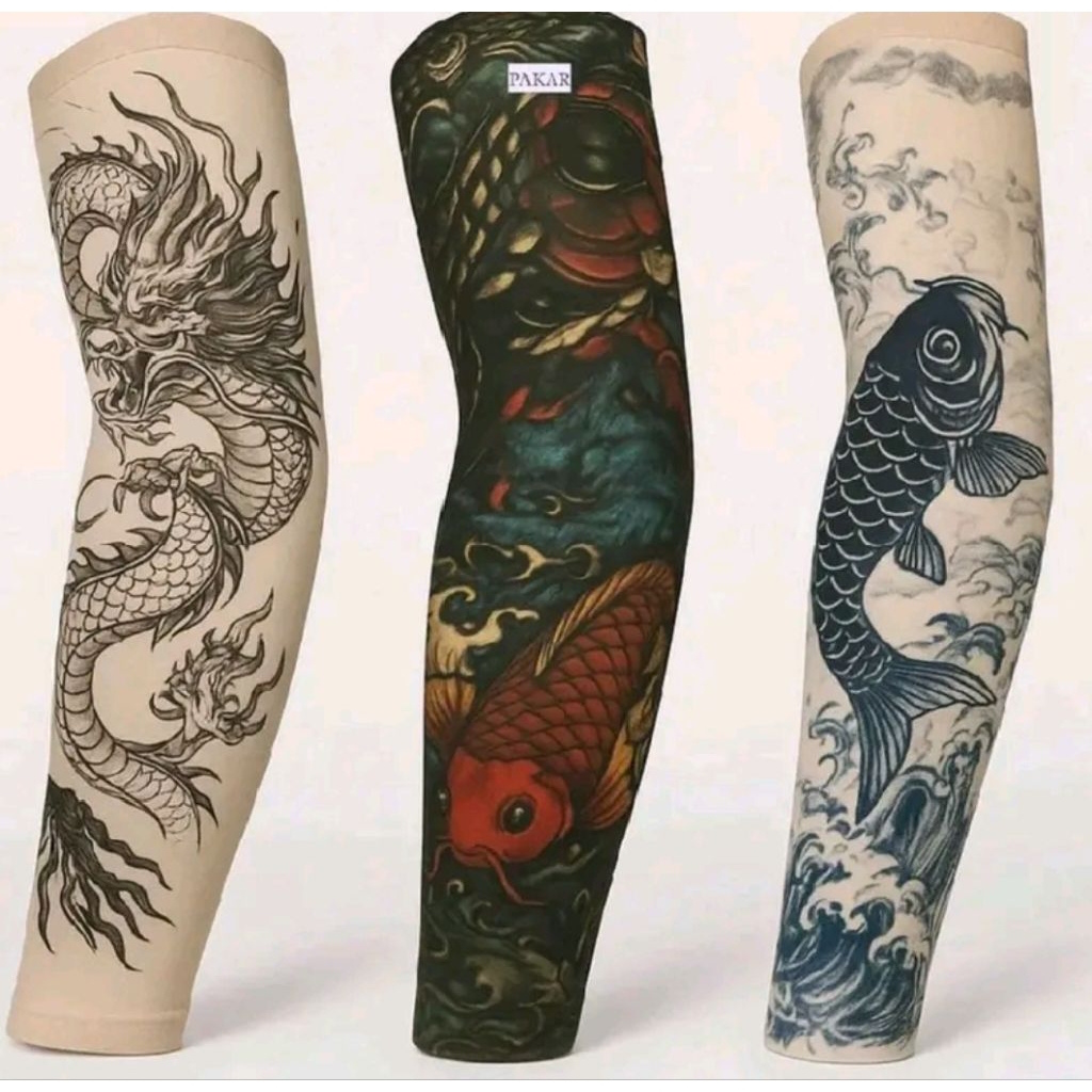 Manset Tatto Premium / Sarung Lengan Motif Tatto 3D / Manset Tangan Tatto Pelindung Panas Matahari /
