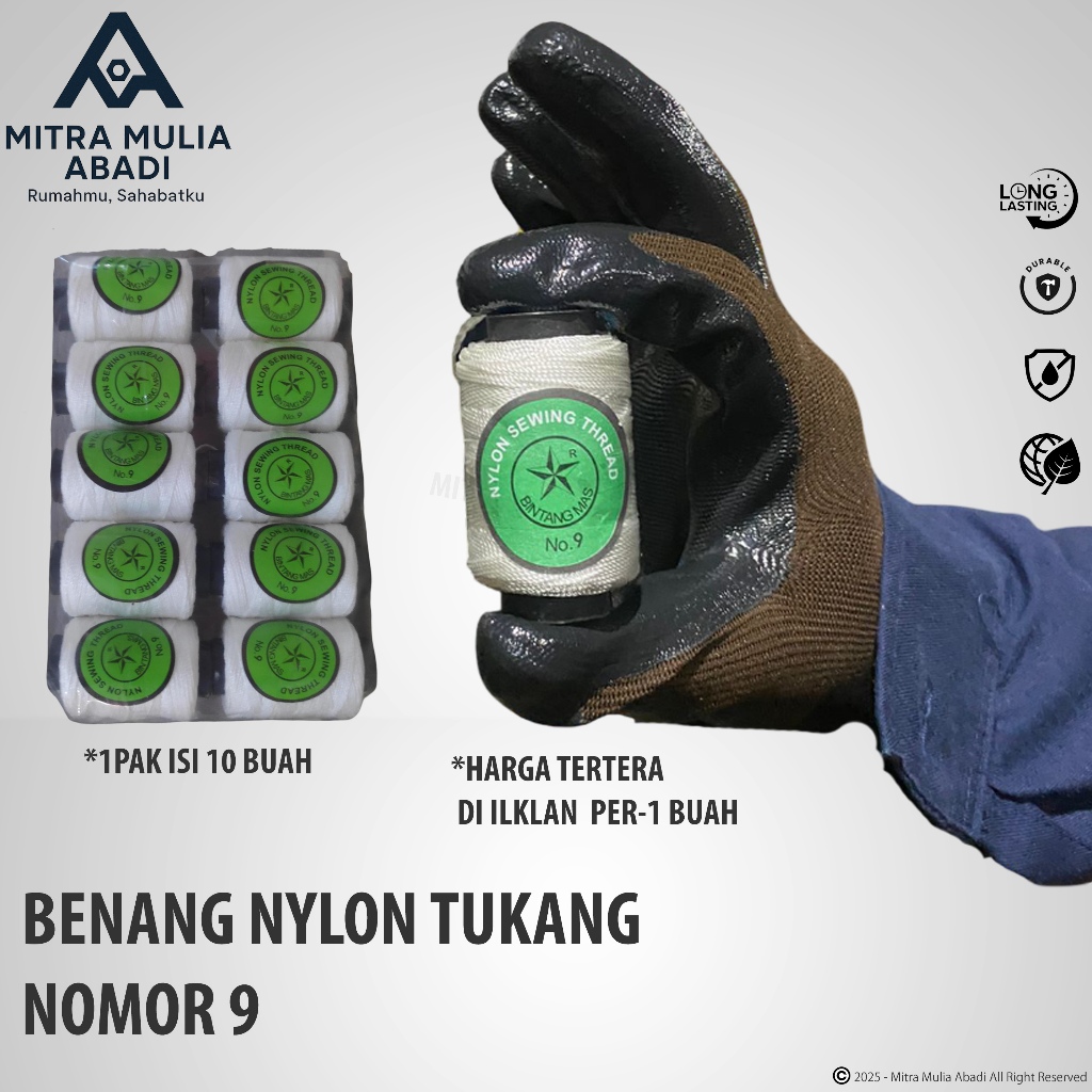 benang nylon bangunan | benang bangunan | benang nylon no 9