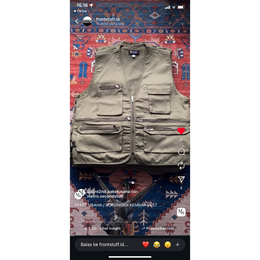 VEST TACTICAL UTILITY BORONGAN 27 PCS