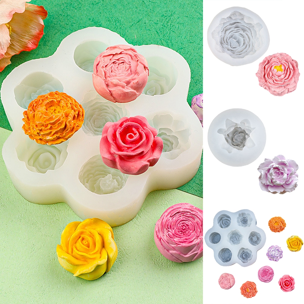 【Ready】DIY Melati Cetakan Puding 3d Silikon Bunga Cetakan Penyebar Aroma Bunga Cetakan Jelly Puding