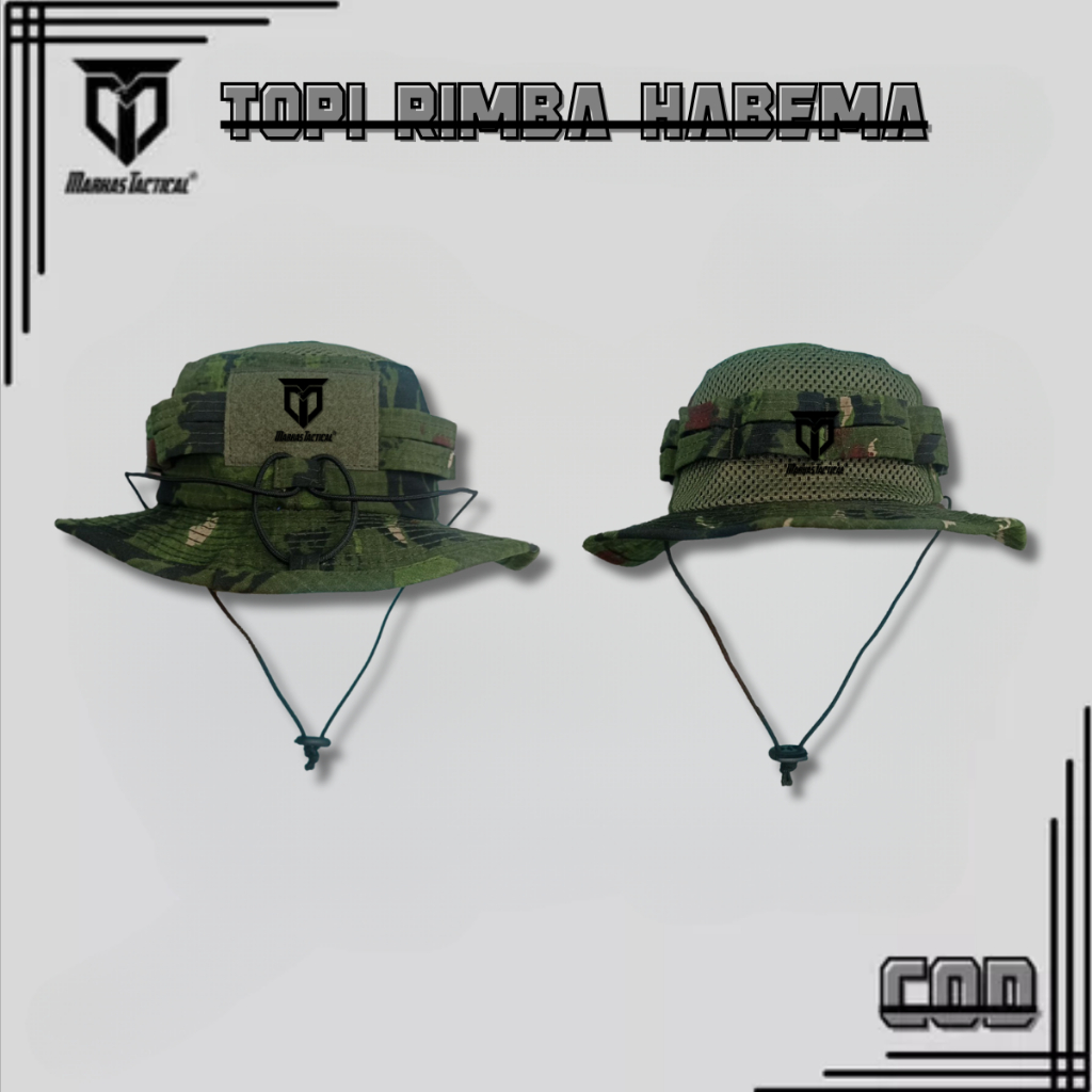 RIMBA ARMY HATS Topi Rimba Army Bucket Hat Militer Loreng untuk Pria dan Wanita