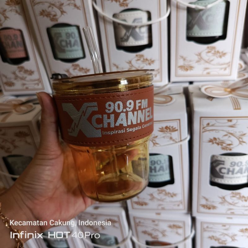 Souvenir Gelas Sedotan Custom + box