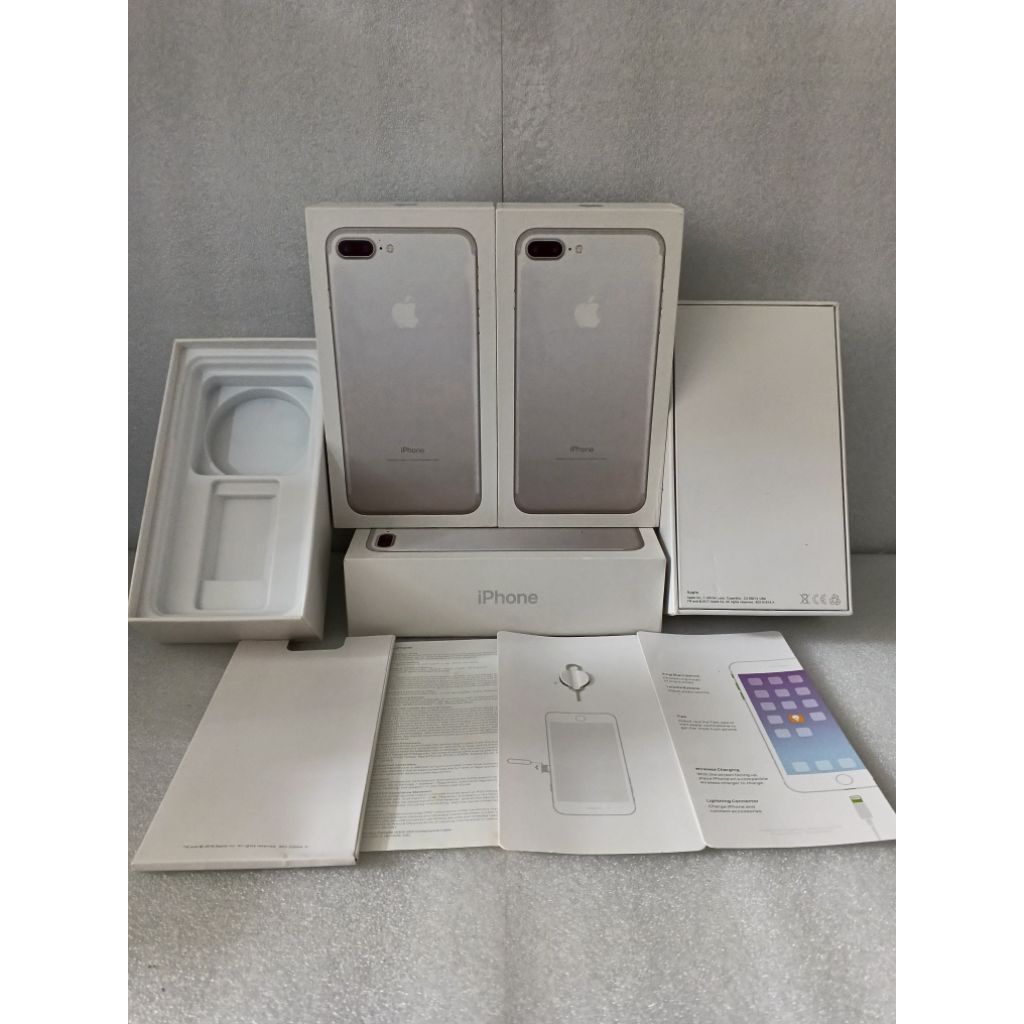 Boks Kardus Dus Hp iPhone 7 | 8/plus Original Warna silver