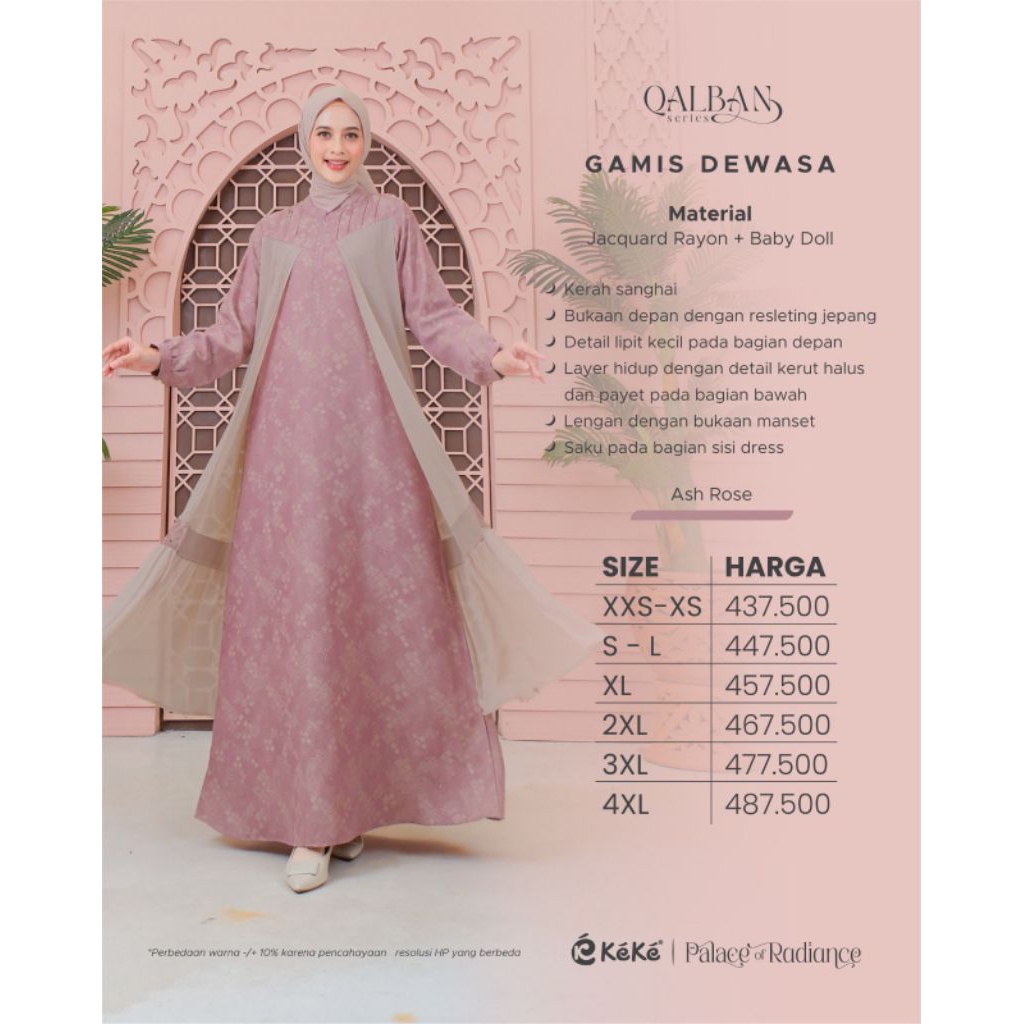 GAMIS QALBAN BY KEKE, GAMIS DEWASA QALBAN BY KEKE, SARIMBIT QALBAN BY KEKE GAMIS DEWASA