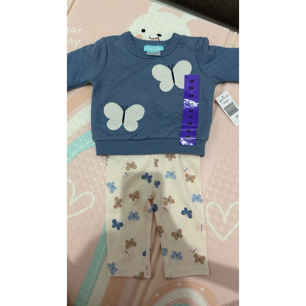 Set Baju anak perempuan pekkle size 3bulan